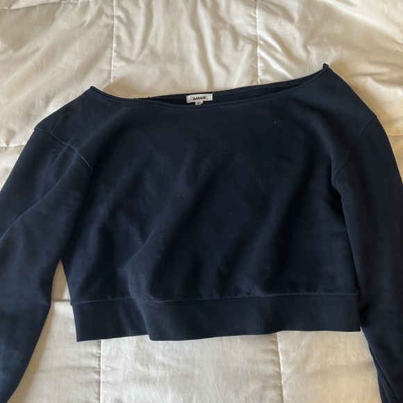 Garage SoftTerry Off Shoulder Sweatshirt Size M - Picture 2 of 4